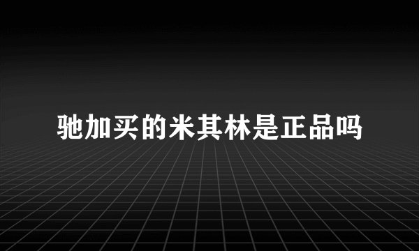 驰加买的米其林是正品吗