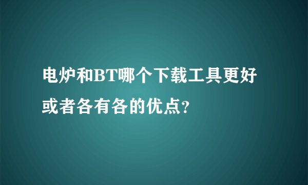 电炉和BT哪个下载工具更好或者各有各的优点？