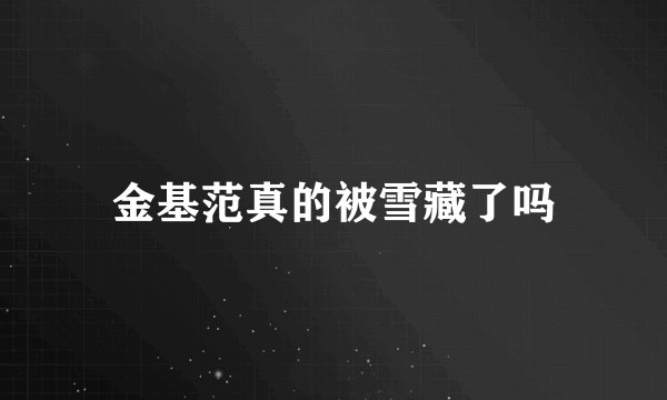 金基范真的被雪藏了吗