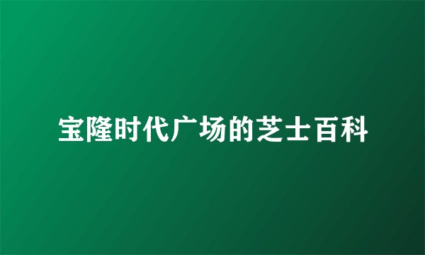 宝隆时代广场的芝士百科
