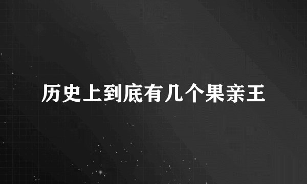 历史上到底有几个果亲王