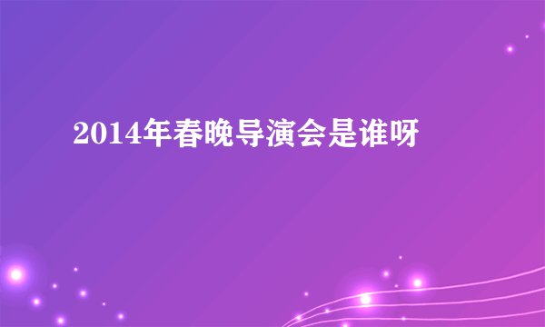 2014年春晚导演会是谁呀
