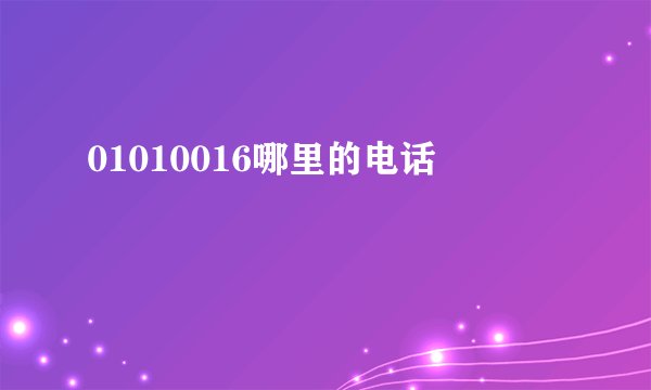 01010016哪里的电话