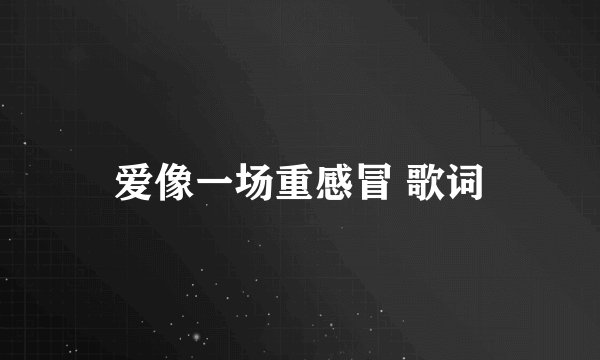 爱像一场重感冒 歌词