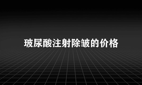 玻尿酸注射除皱的价格