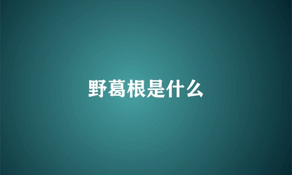 野葛根是什么