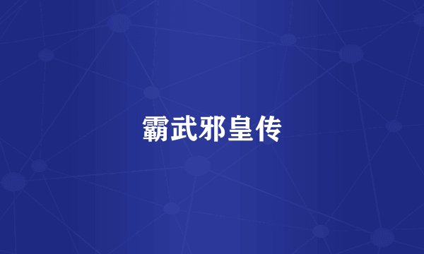 霸武邪皇传