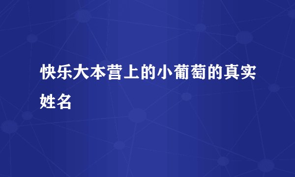 快乐大本营上的小葡萄的真实姓名