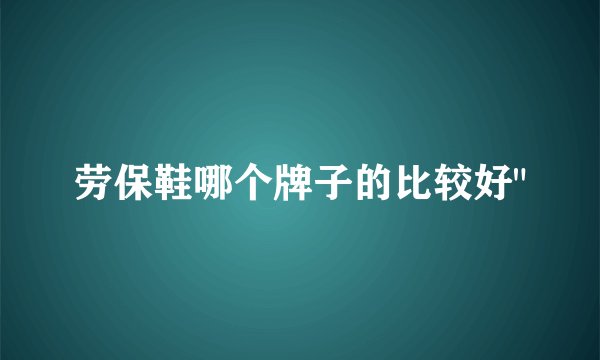 劳保鞋哪个牌子的比较好