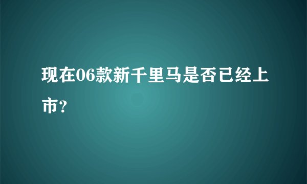 现在06款新千里马是否已经上市？