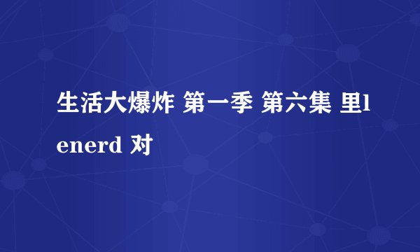生活大爆炸 第一季 第六集 里lenerd 对