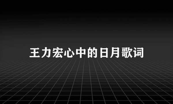 王力宏心中的日月歌词