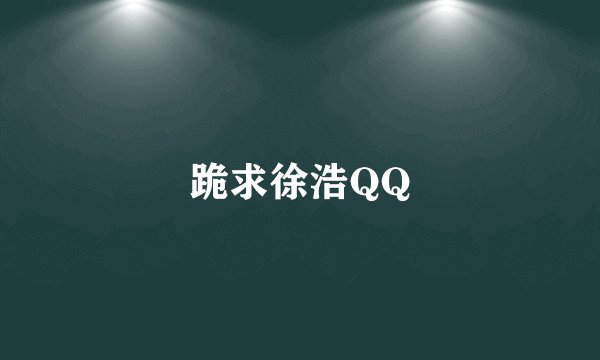 跪求徐浩QQ