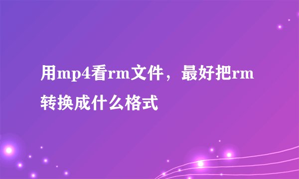 用mp4看rm文件，最好把rm转换成什么格式