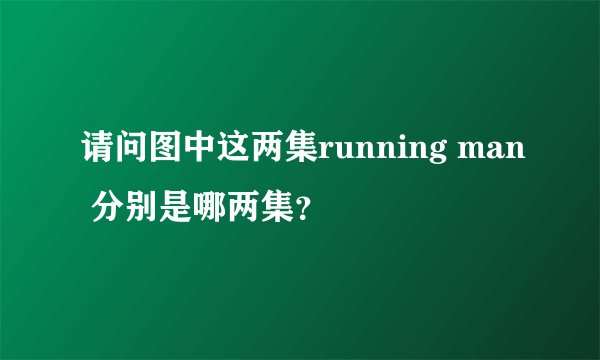 请问图中这两集running man 分别是哪两集？