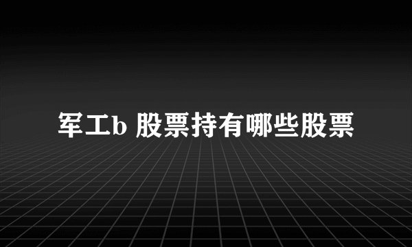 军工b 股票持有哪些股票