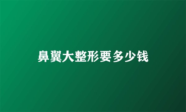 鼻翼大整形要多少钱