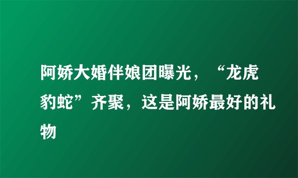 阿娇大婚伴娘团曝光，“龙虎豹蛇”齐聚，这是阿娇最好的礼物