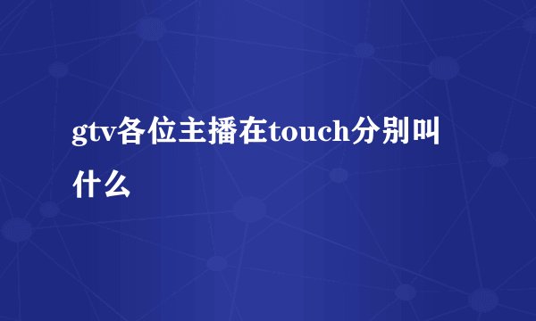 gtv各位主播在touch分别叫什么
