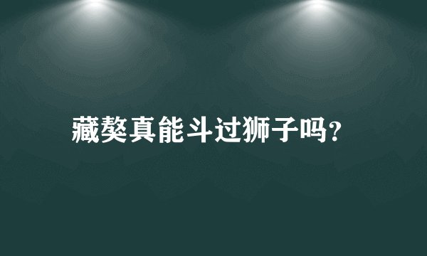 藏獒真能斗过狮子吗？