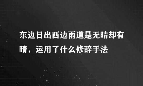 东边日出西边雨道是无晴却有晴,运用了什么修辞手法