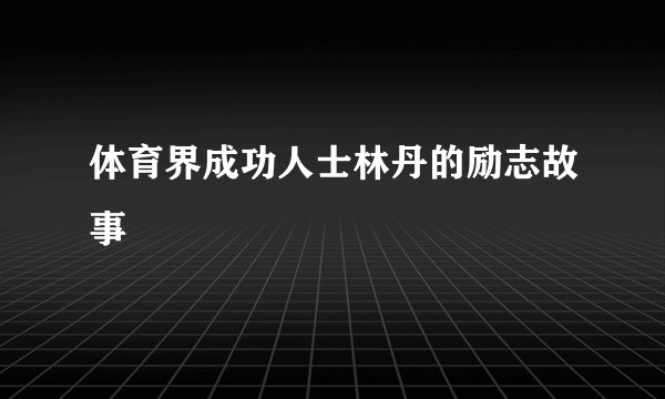 体育界成功人士林丹的励志故事