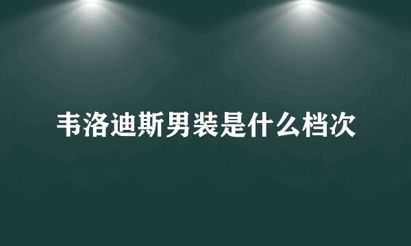 韦洛迪斯男装是什么档次