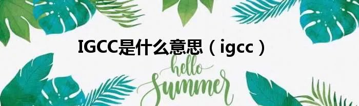 IGCC是什么意思（igcc）