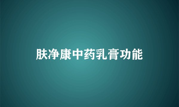 肤净康中药乳膏功能