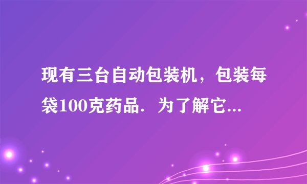 现有三台自动包装机，包装每袋100克药品．为了解它们的质量，对它们包装出来的产品进行抽样调查，将得到的数据分别绘制成频率分布直方图（如图），根据直方图可知，这三台药品包装机的质量从高到低的顺序是    ．