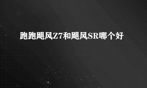 跑跑飓风Z7和飓风SR哪个好
