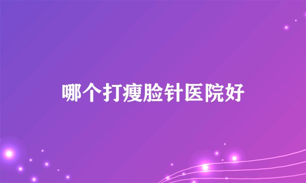 哪个打瘦脸针医院好