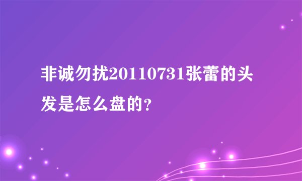 非诚勿扰20110731张蕾的头发是怎么盘的？