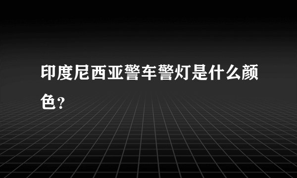 印度尼西亚警车警灯是什么颜色？