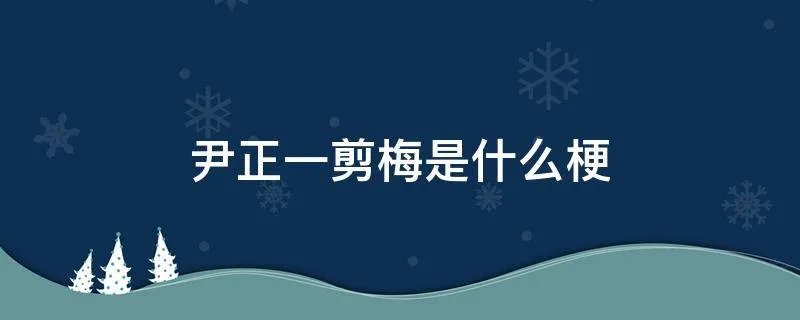 尹正一剪梅是什么梗