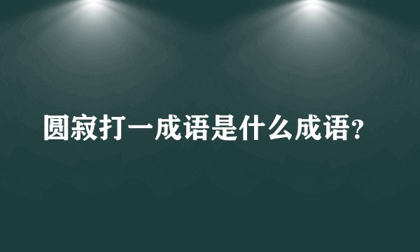 圆寂打一成语是什么成语？