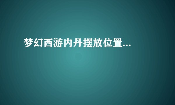 梦幻西游内丹摆放位置...
