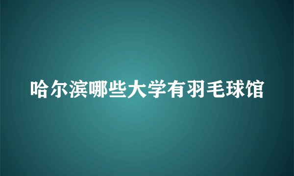 哈尔滨哪些大学有羽毛球馆