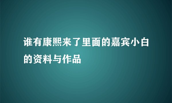 谁有康熙来了里面的嘉宾小白的资料与作品