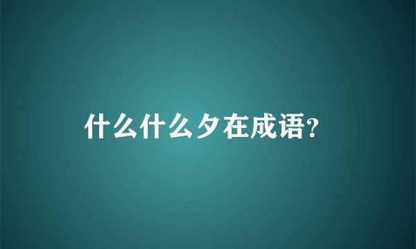 什么什么夕在成语？