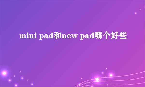mini pad和new pad哪个好些