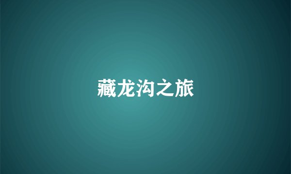 藏龙沟之旅