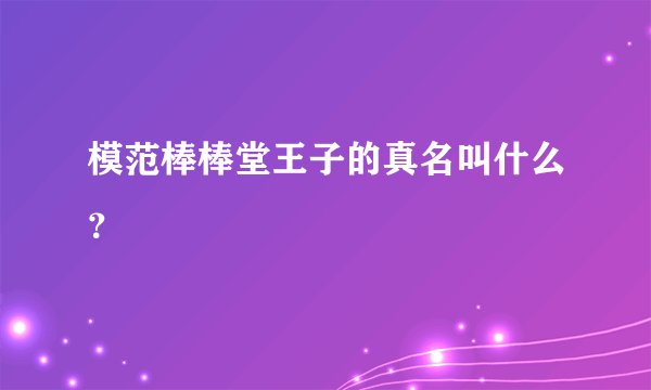 模范棒棒堂王子的真名叫什么？