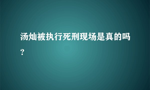 汤灿被执行死刑现场是真的吗？
