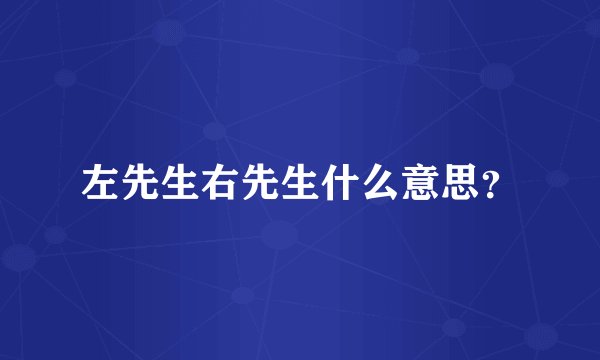 左先生右先生什么意思？