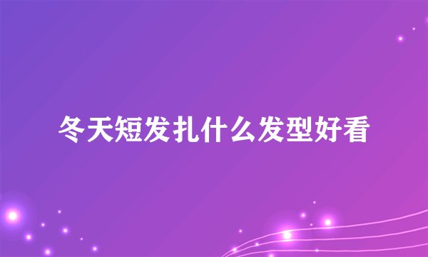 冬天短发扎什么发型好看