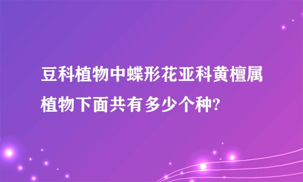豆科植物中蝶形花亚科黄檀属植物下面共有多少个种?