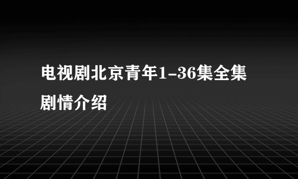 电视剧北京青年1-36集全集剧情介绍