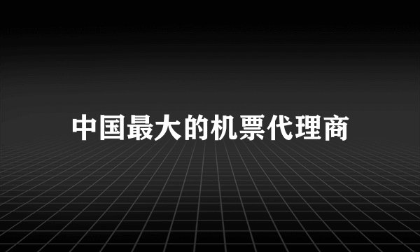 中国最大的机票代理商