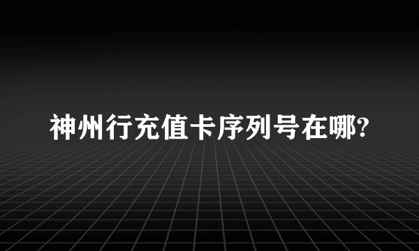 神州行充值卡序列号在哪?